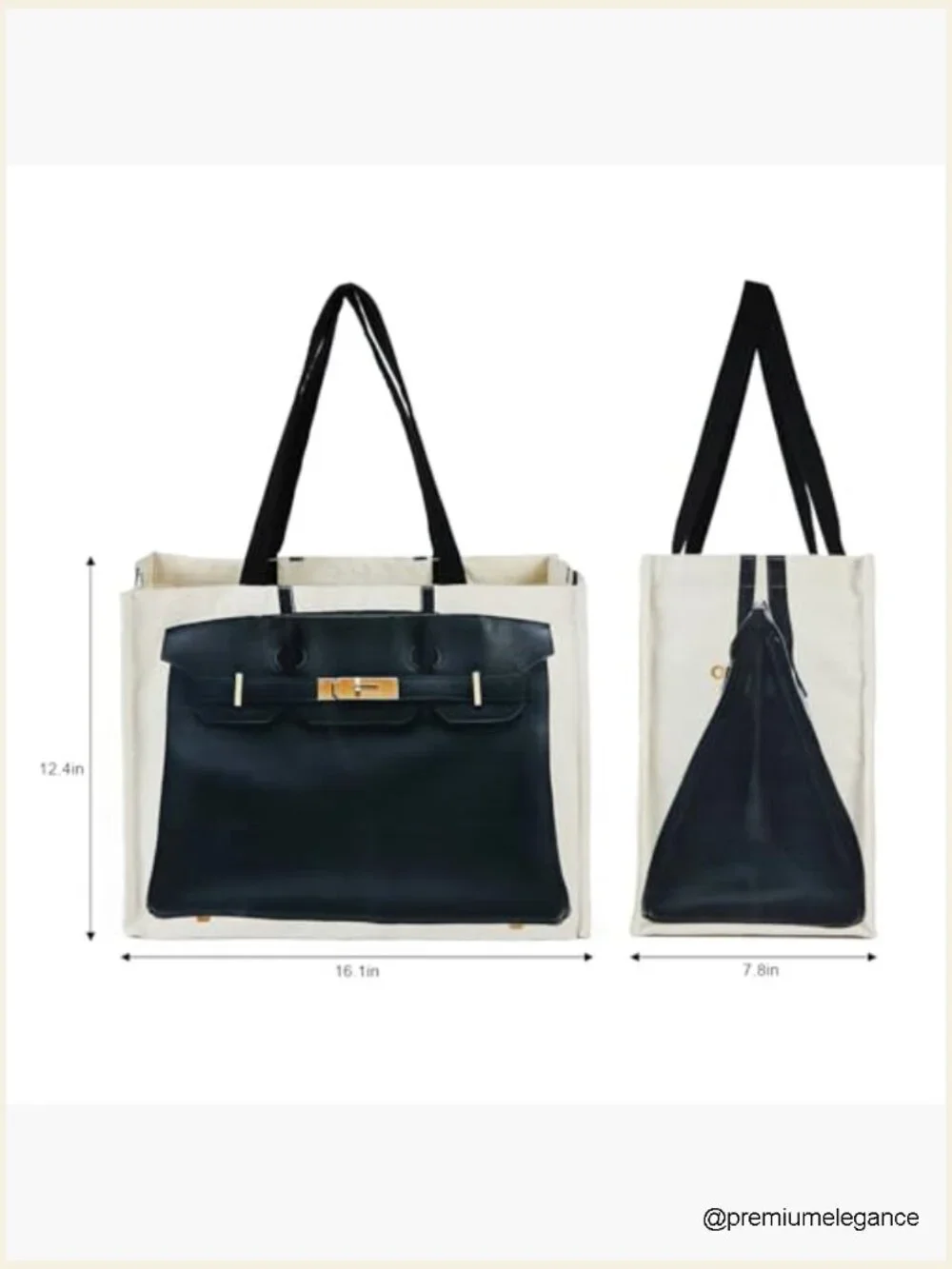Canvas Tote with Fashion-Inspired Print – Spacious Foldable Carryall Bag
